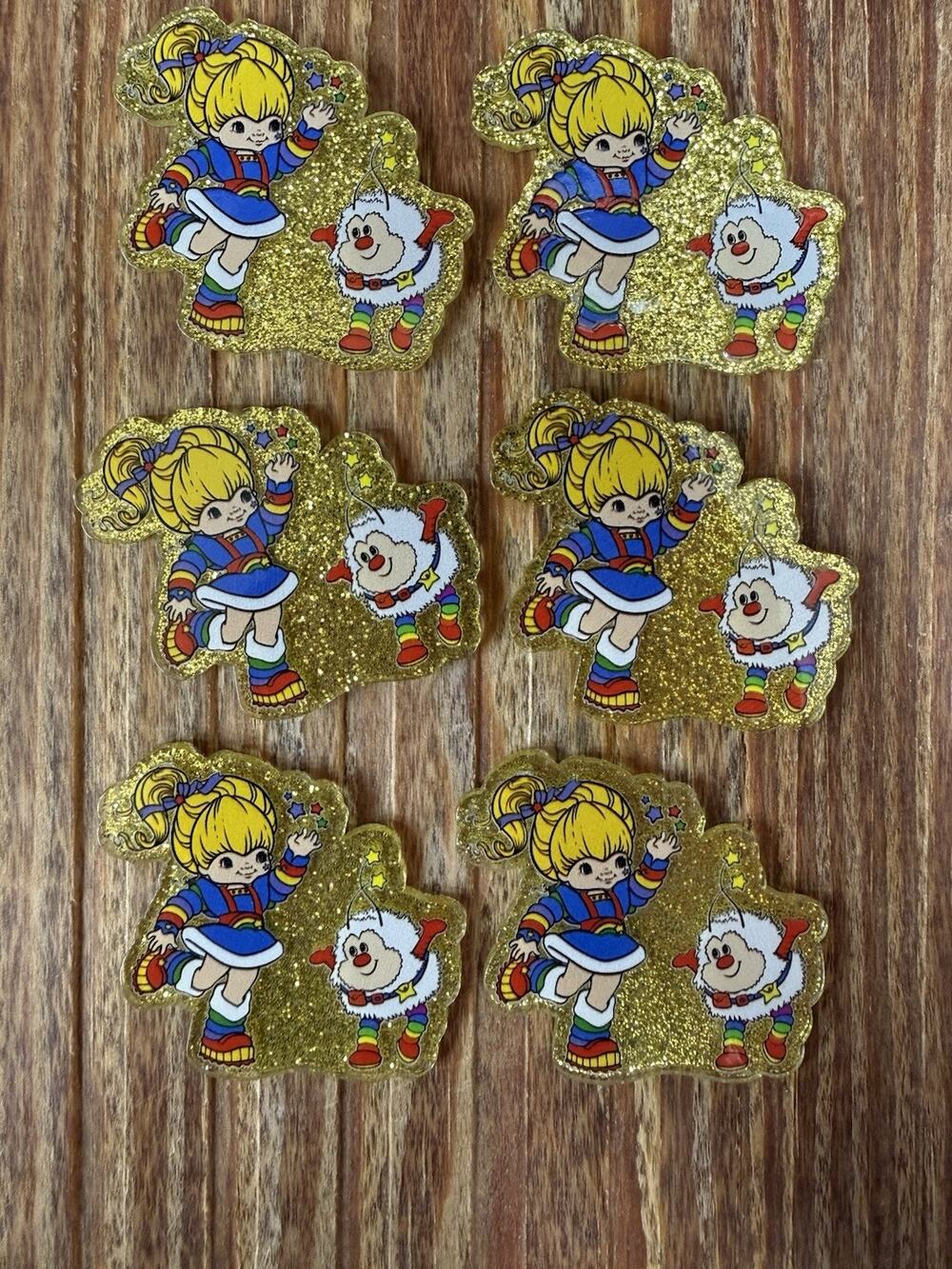 6 Pc Rainbow Brite Acrylic Flatbacks